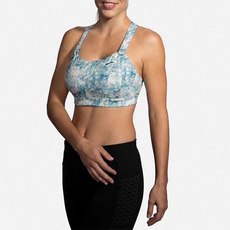 Brooks Womens Juno Sports Running Bra - Green (342509-NHB)